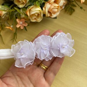 Faixinha flor de organza