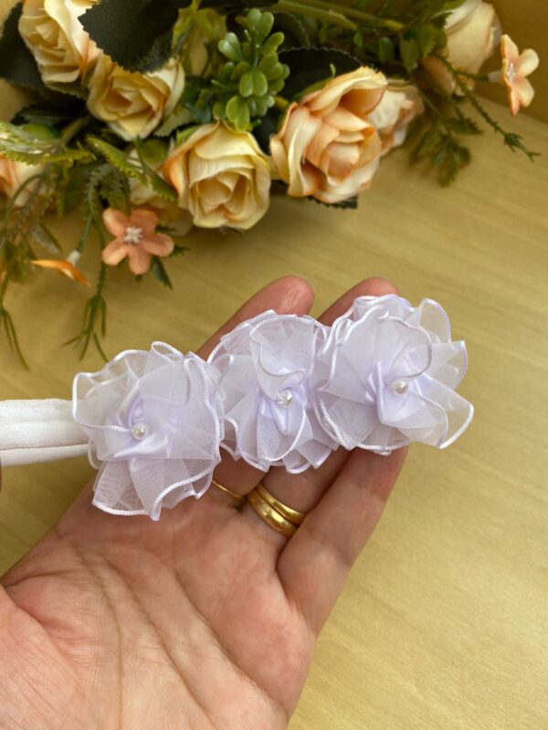 Faixinha flor de organza